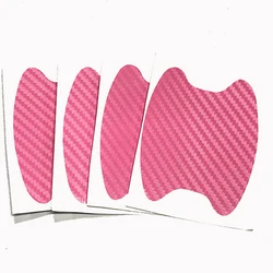 Carbon Fiber Car Door Scratch Protection Stickers - Set of 4 (4PCS Pink)