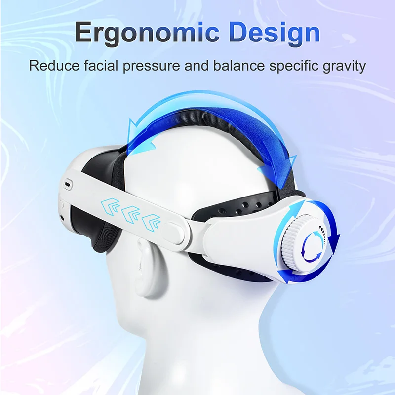 조정 가능한 VR 헤드셋 스트랩, 헤드 압력 감소 교체 스트랩, 메타 퀘스트 3 용 헤드 밴드 액세서리