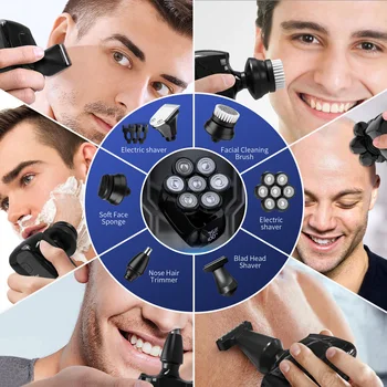 SEJOY Electric Shaver for Men 7D Magnetic Floating Wet/Dry Head Razor Hair Trimmer USB Rechargeable LED Display Beard Trimmers 6