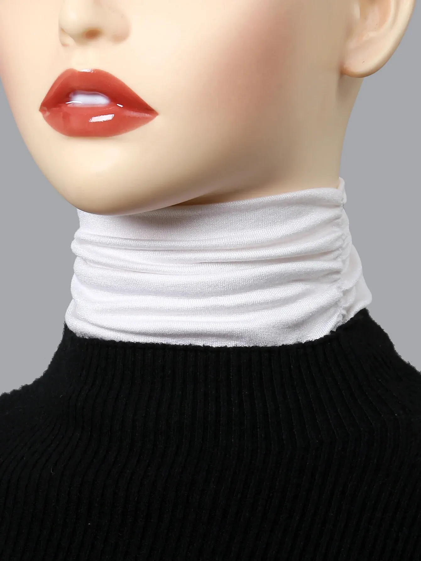 

Solid Color Cotton Turtleneck Fake Collar Portable Extensions Muslim Modal Half Top Blouse Women Detachable Mock Neck Cover