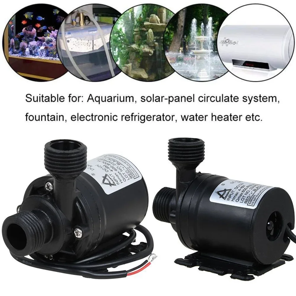 Garden High Pressure Pump DC 12V Submersible Pump 800L/H 5m Solar Brushless Motor Water Pump Low Noise Water Circulation Pump