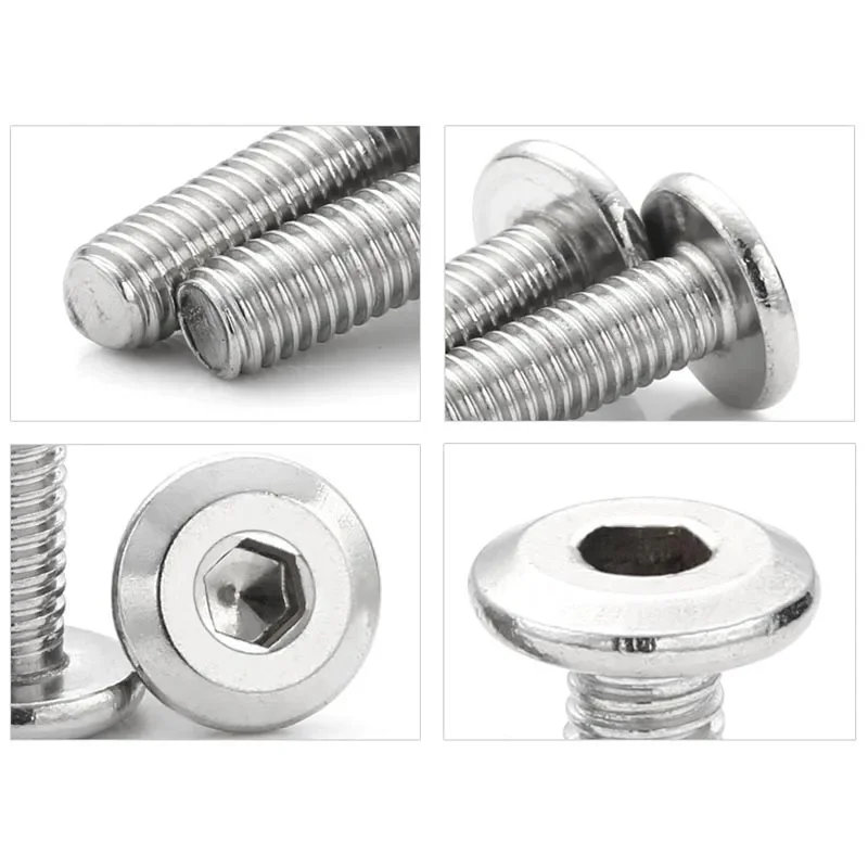Description Picture 4 of itemM2 M2.5 M3 M4 M5 304 A2 Stainless Steel Flat Hex Hexagon Socket Head Allen Furniture Rivet Screw Connector Joint Bolt