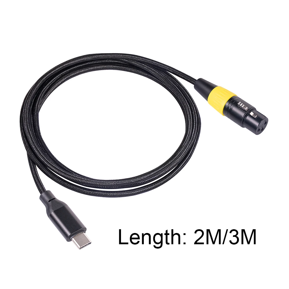 Câble audio de microphone de type C vers XLR, câble à 3 broches, adaptateur  de micro mâle vers femelle, ligne de connexion USB 2.0, sans lecteur pour  ordinateur