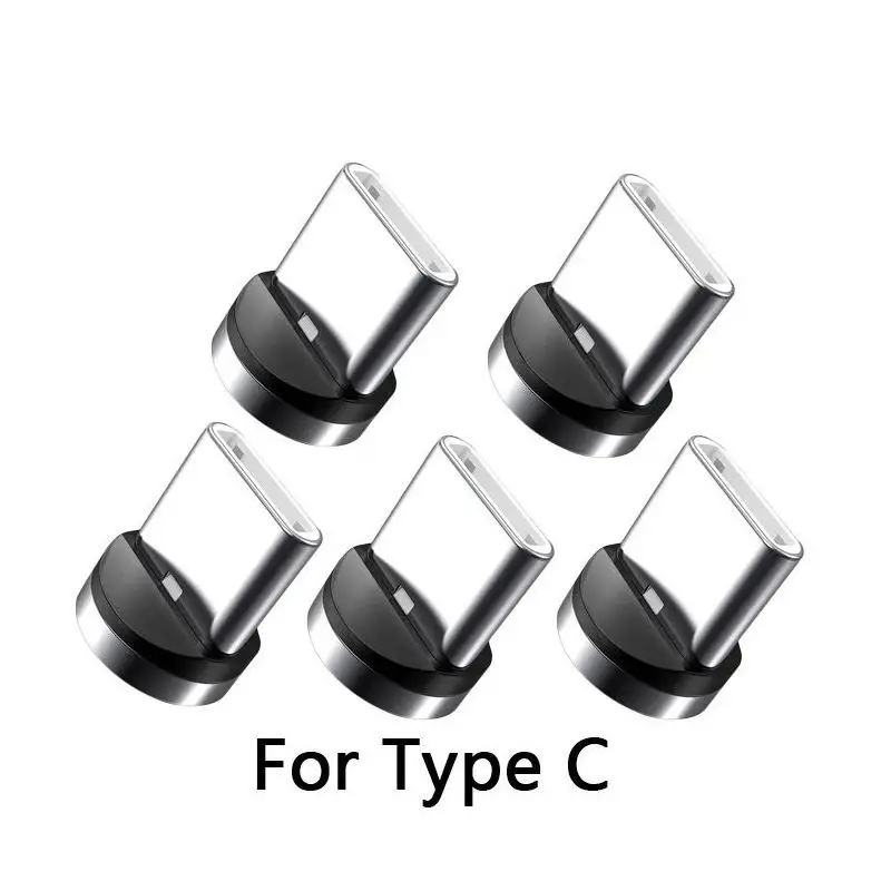 USB Type C Magnetic Tips Plug 1/2/5 Pcs Mobile Cell Phone Adapter For Replacement 360&deg; Degree Rotation Converter Cable Connector