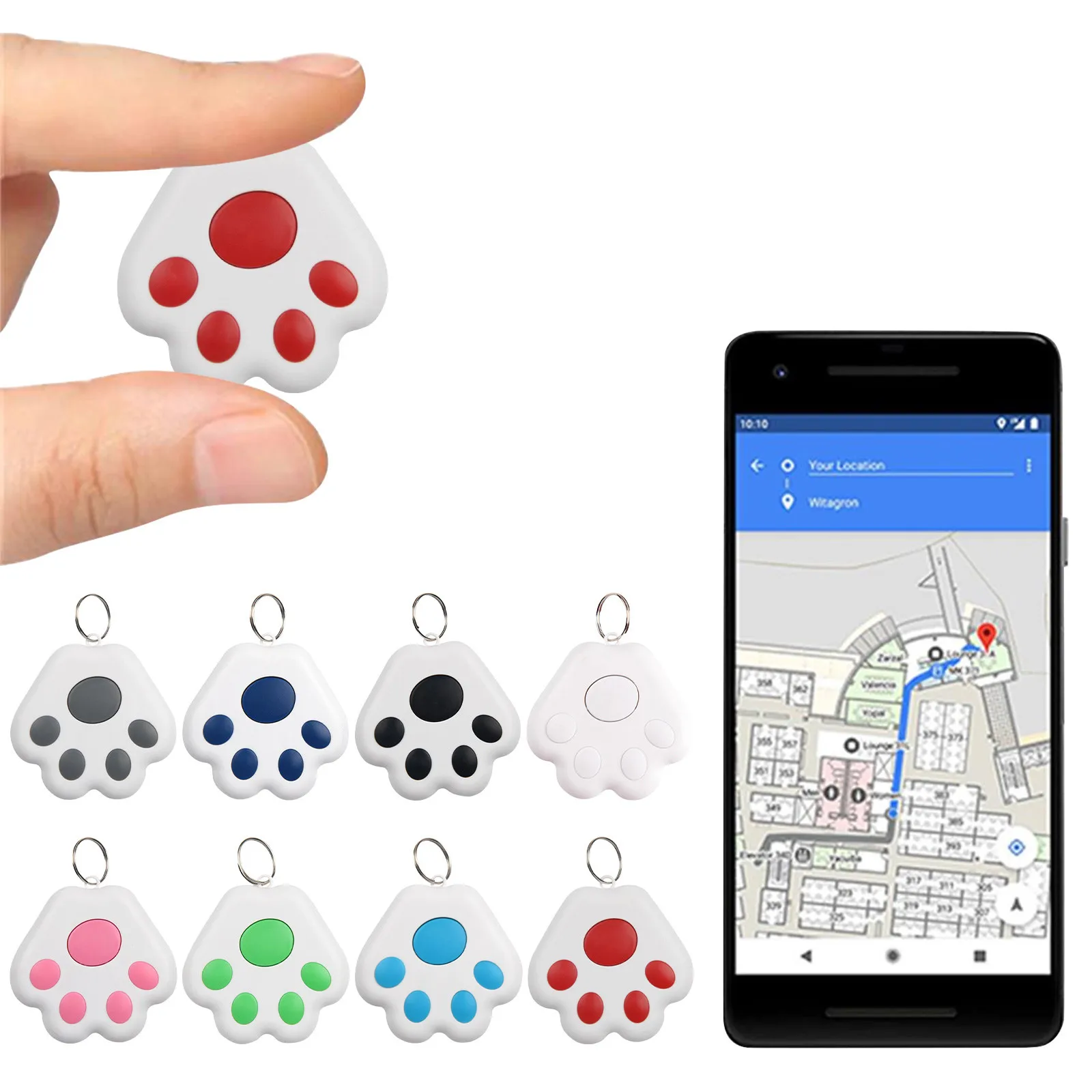 Smart Bluetooth mobile phone alarm dog claw key chain pendant two way search locator anti loss