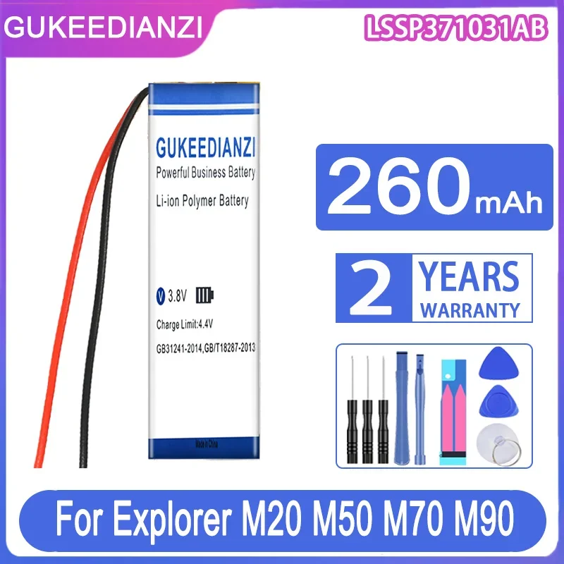 

GUKEEDIANZI Replacement Battery LSSP371031AB 260mAh For Explorer M70 M90 E10 E80 80 500 M20 M50 Bluetooth Headset Bateria