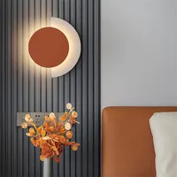 Nordic circle wall light sofa background decoration coloured lamp designer living room bedside lamp corridor wall lighting 2