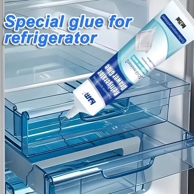 Colle de réparation pour réfrigérateur, 25ML, adhésif imperméable résistant au froid pour joint de porte de tiroir de réfrigérateur, séchage rapide pour plastique et verre 1