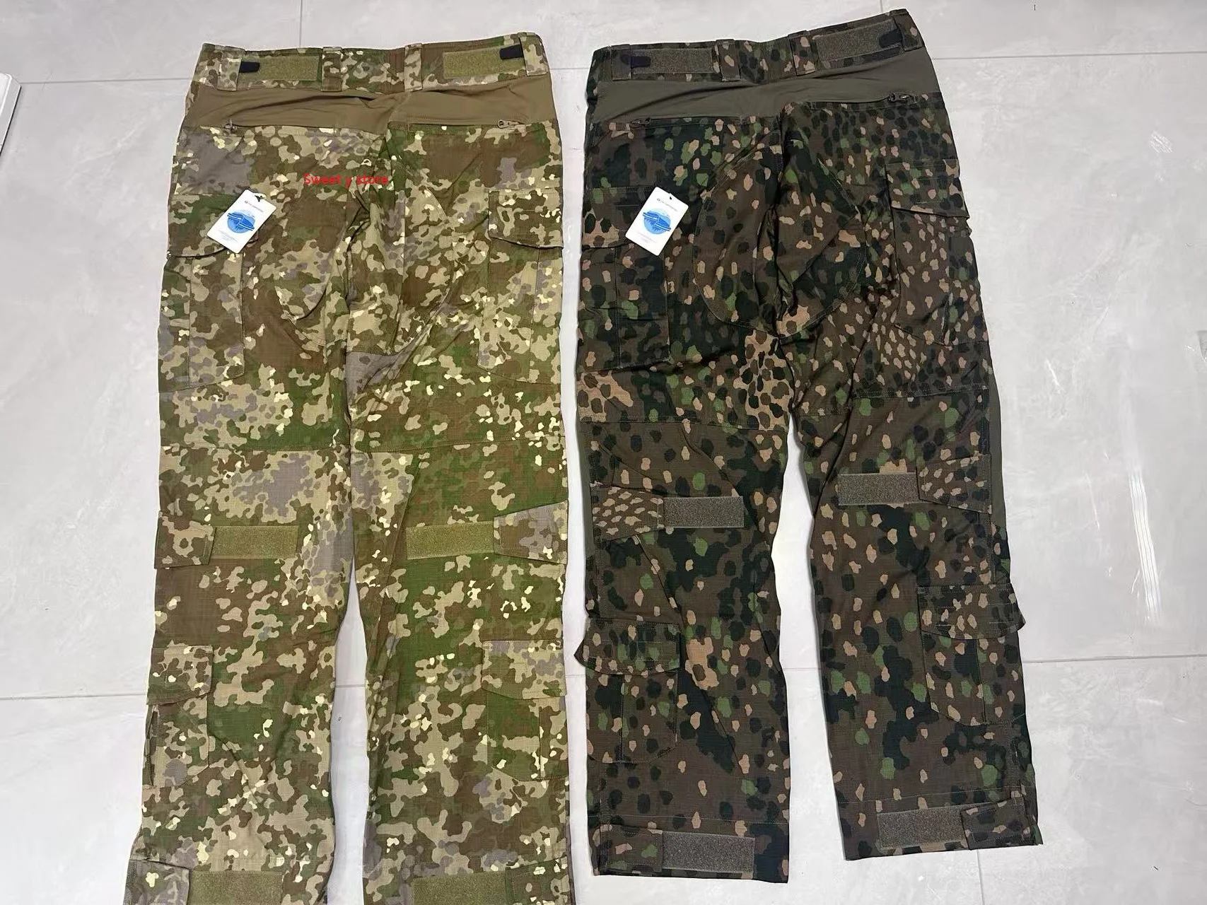 G3 전투 바지 오렌지필 4면 신축성 트레이닝 팬츠 독일식 스팟 위장 독일식 완두콩 위장