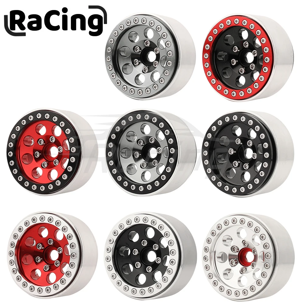 thumbnail image 2 of MOHERO 4Pcs 1.9 Inch Beadlock Wheels For Axial SCX10 III & TRX4 RC Crawler Cars - Titanium 2 of 14