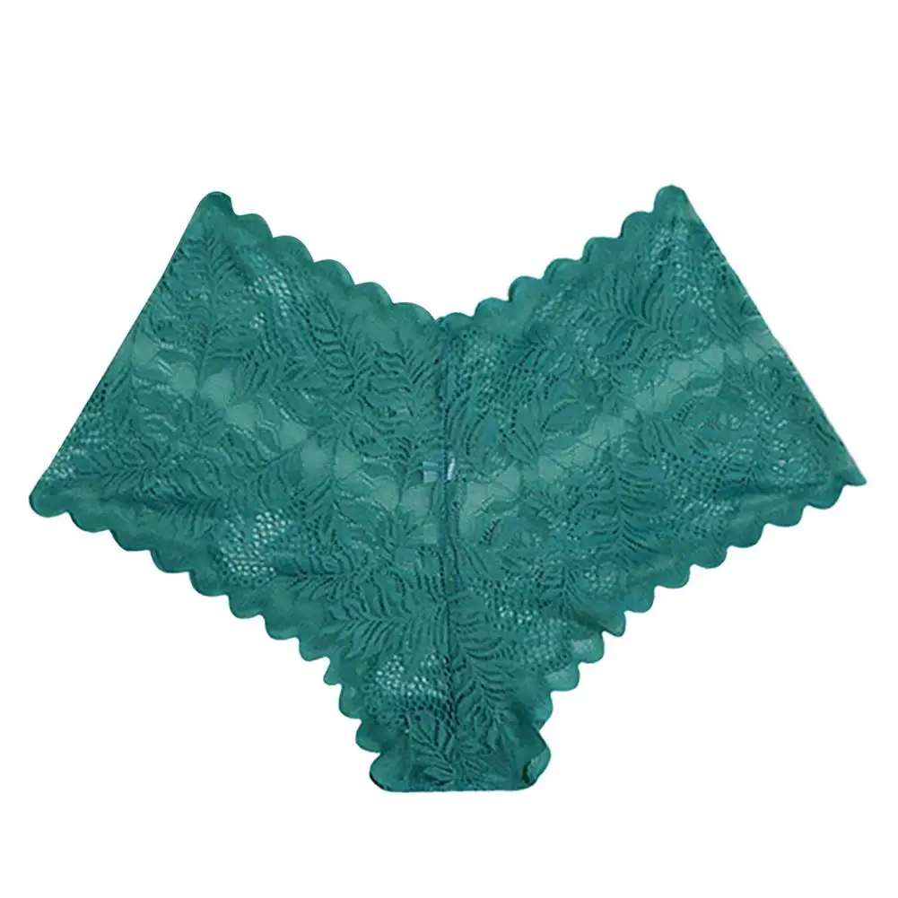 Women panties Mid Waist See-through Hollow Out Lace Briefs