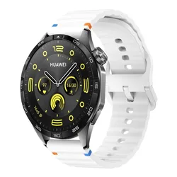 Ultra - Light Liquid Silicone Wave Watch Strap - Sport Matte Finish Wristband for Black Shark S1 (White)