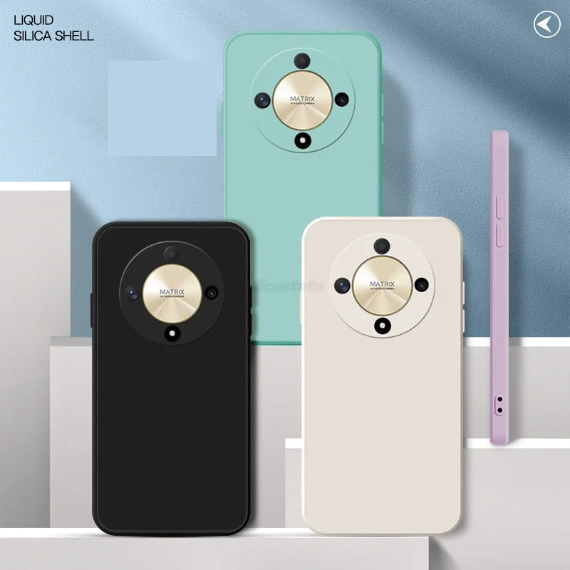 Étui de protection en Silicone liquide pour Honor X9A X9B X9C Honor Magic 6 Lite Magic 5 Lite Magic 7 Lite, housse de téléphone Fundas