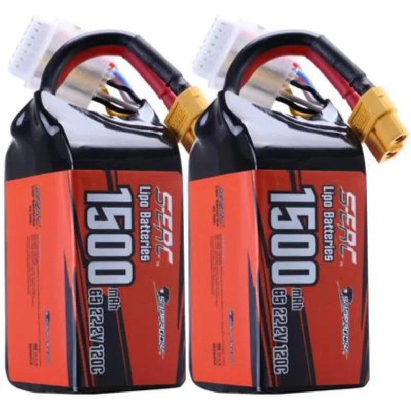 

6S 22.2V Lipo Battery 1500mAh 120C Soft Pack with XT60 for RC FPV Racing 2 Packs (Buy One Get Two)