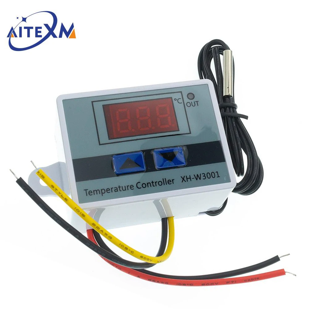 Digital LED Temperature Controller with NTC Sensor for Incubator Cooling and Heating