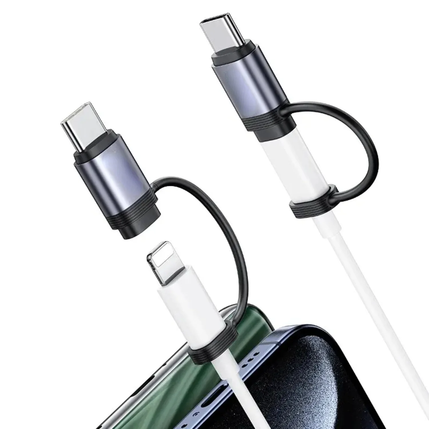 SJ677 Lightning To Type-C PD Aluminum Alloy Adapter IPhone15 Series Fast Charging Anti-loss Lanyard