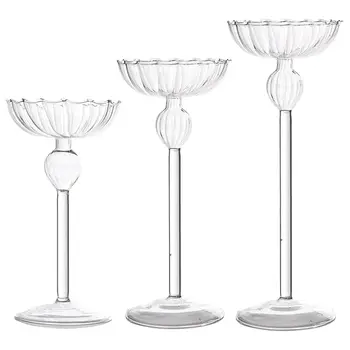 Nordic Candle Holder Glass Candlestick Holders Candlefort Tea Light Candle Holders for Wedding Anniversary Decor Ornament
