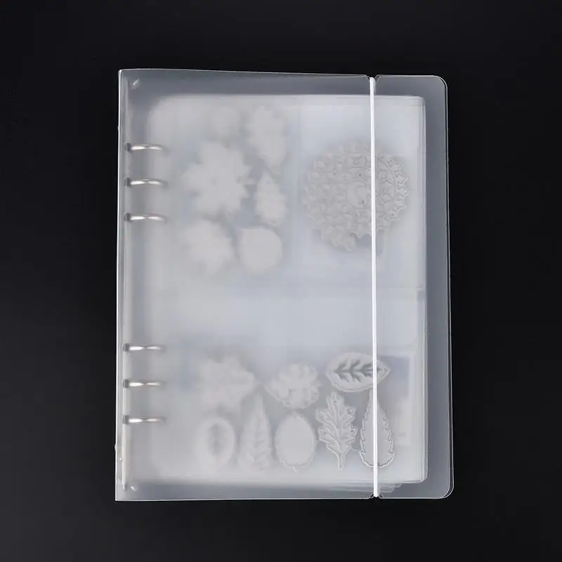 A5 6-Hole Strap Storage Clip And Storage Bag Scrapbook Cutting Die Organizing Sticker Transparent Bag Knife Pen