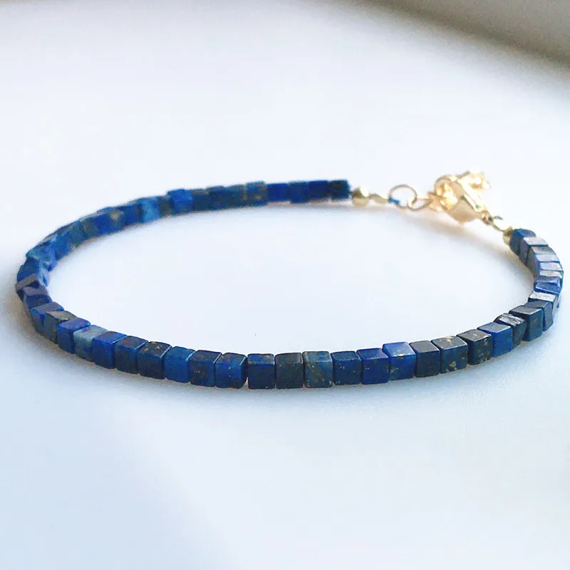 

2022 New Lapis Lazuli Beads Bracelet Handmade Natural Stone Bracelet Gold Chain Opal Boho Women Jewelry