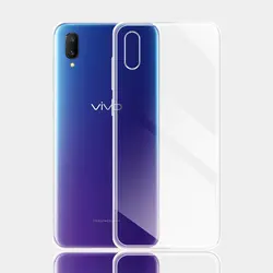 Clear Silicone Shockproof Phone Case - Soft Protective Coque Cover for Vivo V11 (Clear Soft Case)