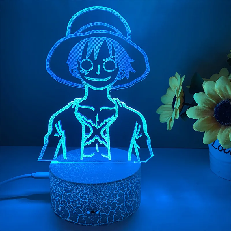 Hot Sale anime adventure Led Table Lamp Print one piece 3D Visual Acrylic  Night Light Birth day gift home decor - AliExpress