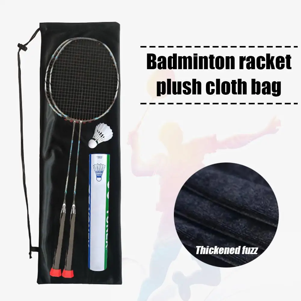 Plush Cloth Badminton Racket Ball Bag Single Shoulder Bag Sport Diagonal Training Squash Storage Cover Waterproof Backpack J2J8