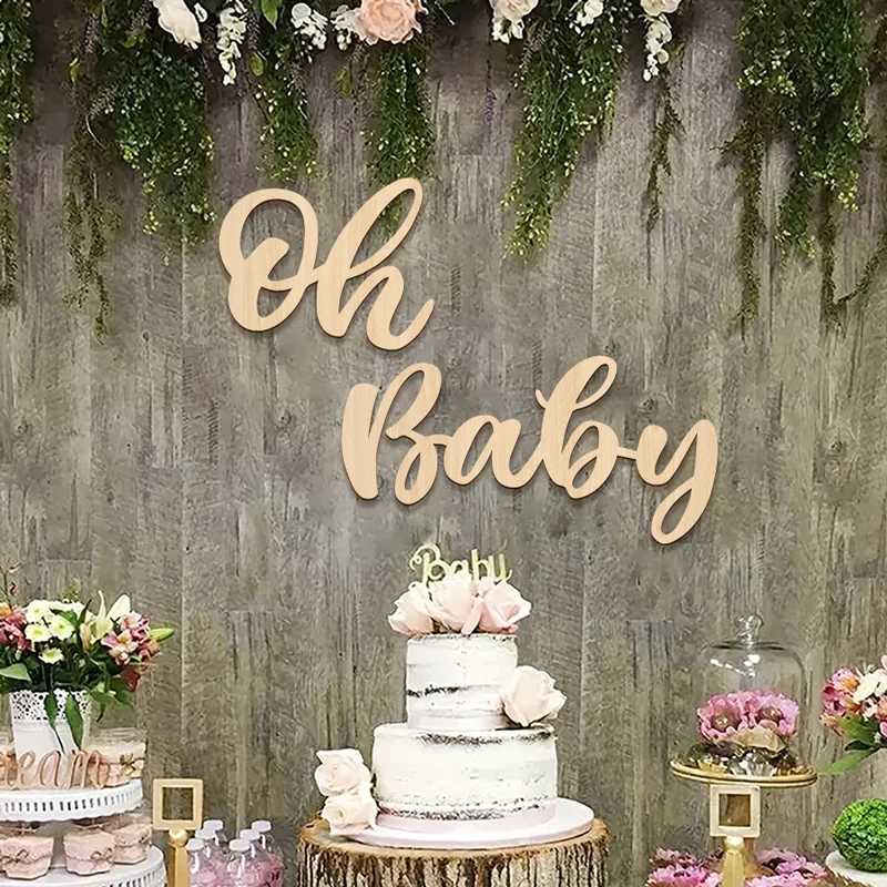 Oh Baby Wooden Sign Wall Letter Sign Boy Girl Baby Shower Decoraion Birthday Party Decor Gender Reveal Party Photobooth Props