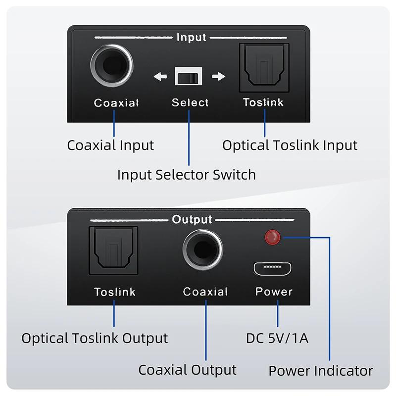 Audio Cable Adapter Audio Plug Adapter Type C Audio Adapter Toslink Coaxial Bi-directional Audio Converter Spdif toslink to Coaxial audio or coaxial to toslink digital