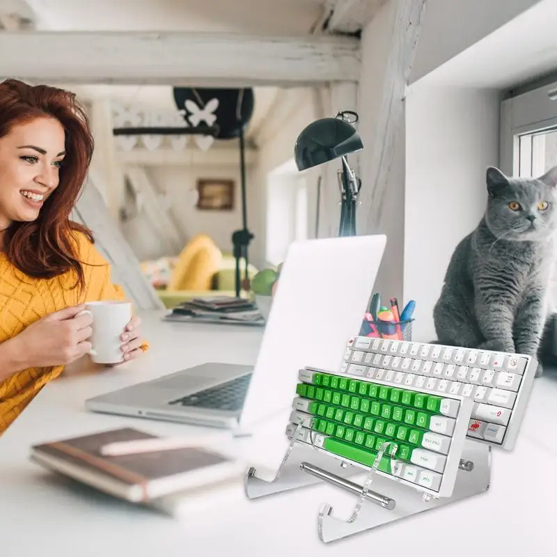 3 Tiers Display Keyboard Holder Transparent Acrylic Stand For Mechanical Keyboard Rack Display Rack Storage keyboard stand