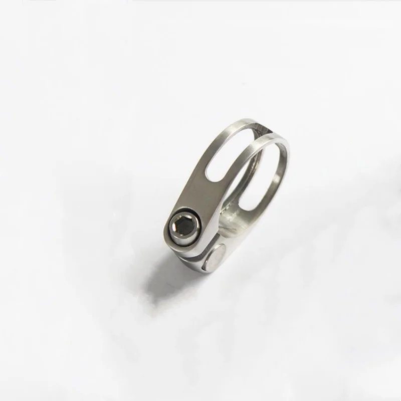 Abrazadera Rápida Para Tija De Sillín - Aleación Aluminio, 34.9 Mm, Color Titanio