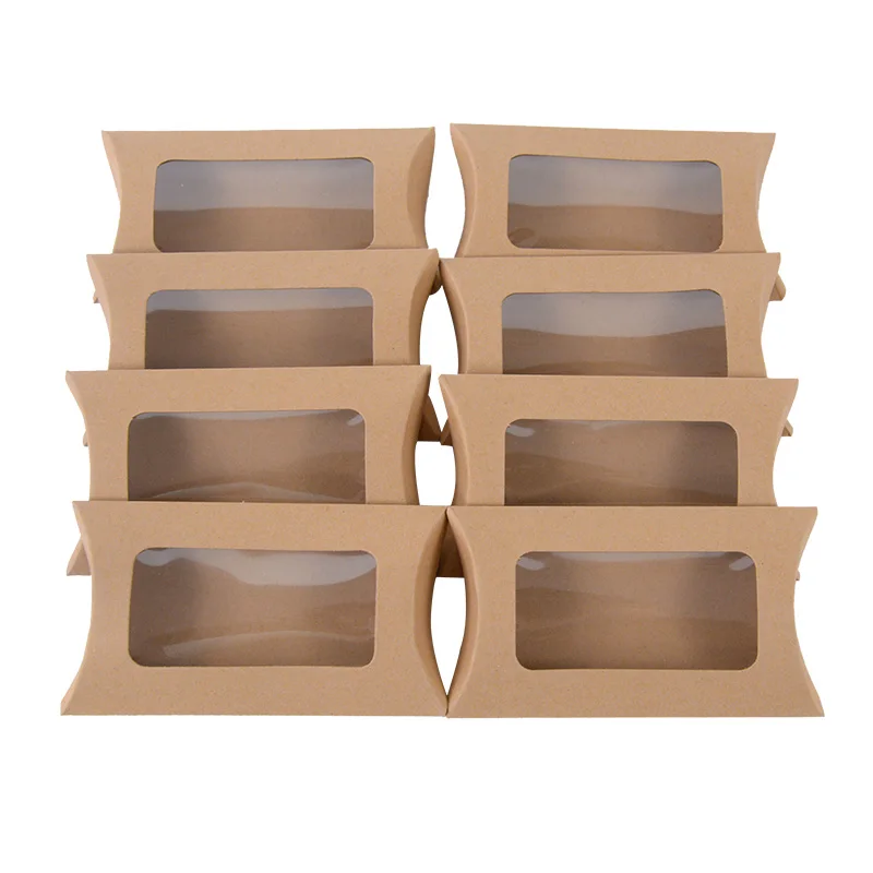 Kraft Paper Cookies Candy PVC Windows Box Wedding Favor Gift Wrapping Boxes Birthday Party Supply Accessories Packaging Bag