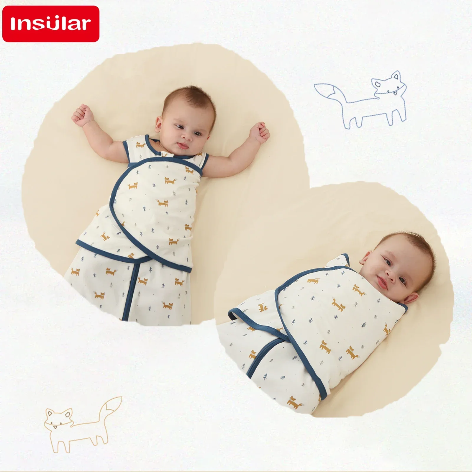Baby Sleepsacks Summer Thin Soft Cotton for Newborn 0-3M Adjustable Breathable