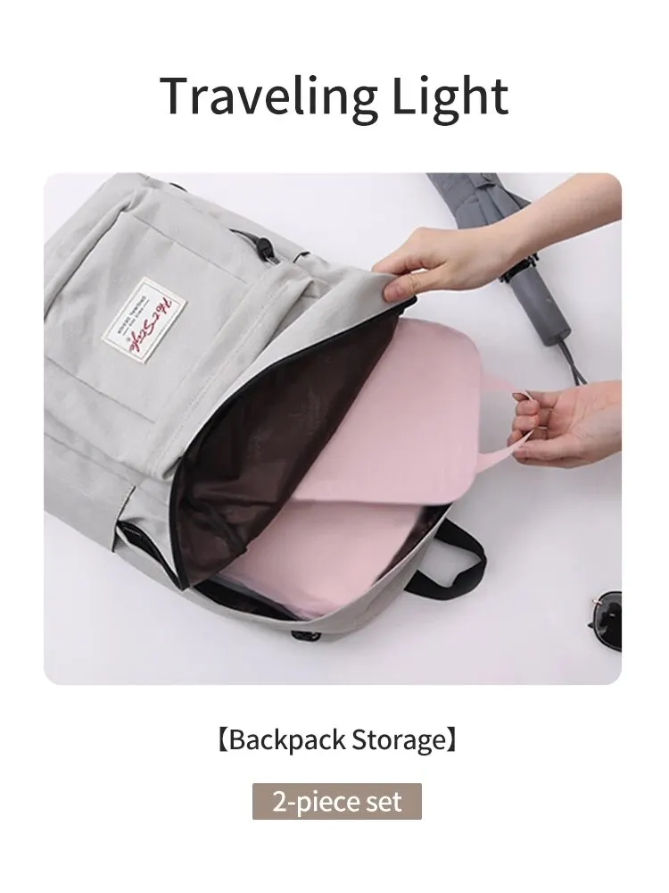 2pcs Travel Compression Packing Cubes Bag 3