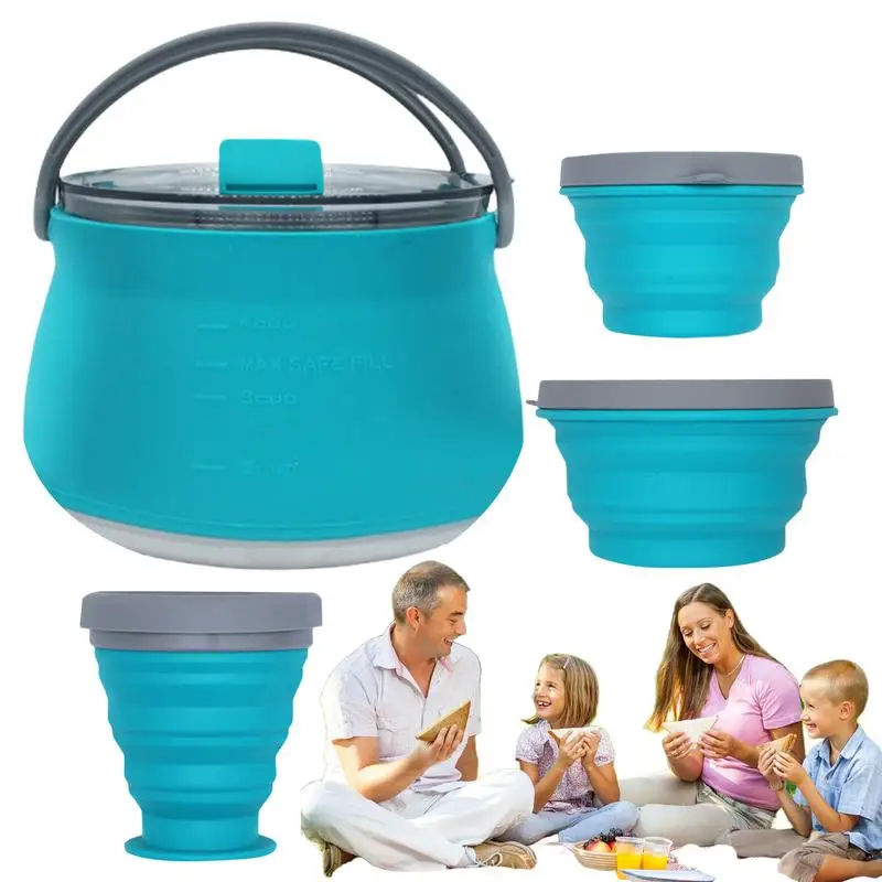

Foldable Hot Water Kettle Silicone Tea And Coffee Folding Kettle Hot Water Pot Boiling Water Kettle For Fishing Camping