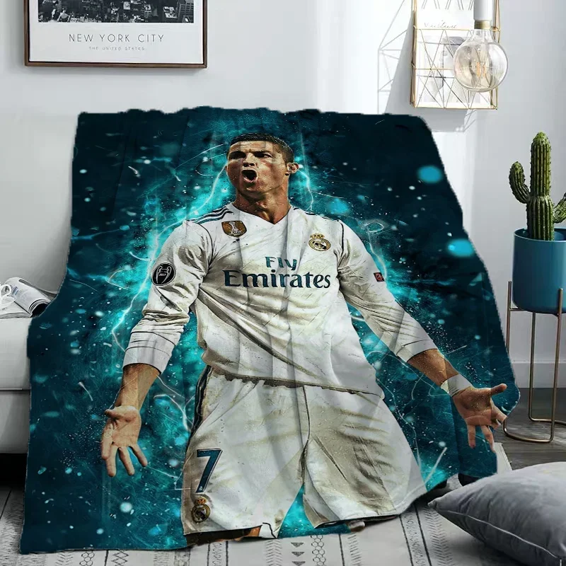 Cute Blanket CR7 Ronaldo Sofa Camp Nap Bedspread Soft Bicycle Blanket Fleece Home Textile Birthday Gift Blanket Bedroom Decor 3