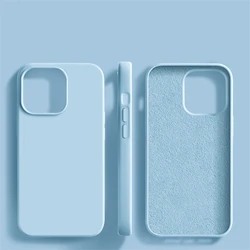 Premium Liquid Silicone Shockproof Phone Case - Soft Back Cover Accessory - iPhone 15 Pro (Light Blue)