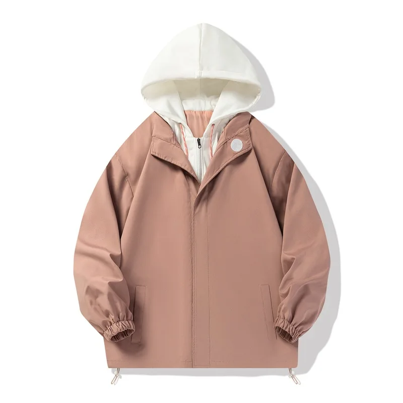 Two-piece Jacket Men's Spring and Autumn Hong Kong Style Loose Fashion Brand Cargo Wear Hooded Couple Dressed Men's Clothing