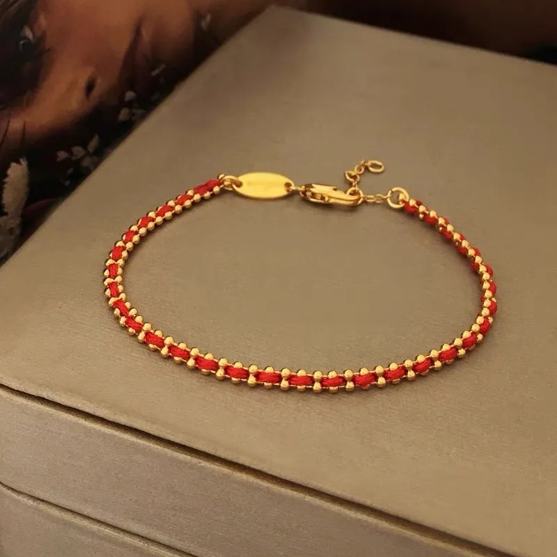 Light Luxury 18K Gold Plated Bracelet for Women Vintage Weave Rope Chain Bracelet Wedding Jewelry Gifts