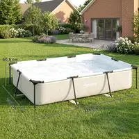 Piscine tubulaire rectangulaire avec pompe de filtration 3701L en PVC triple couche 316x238x66,5cm Gris 3