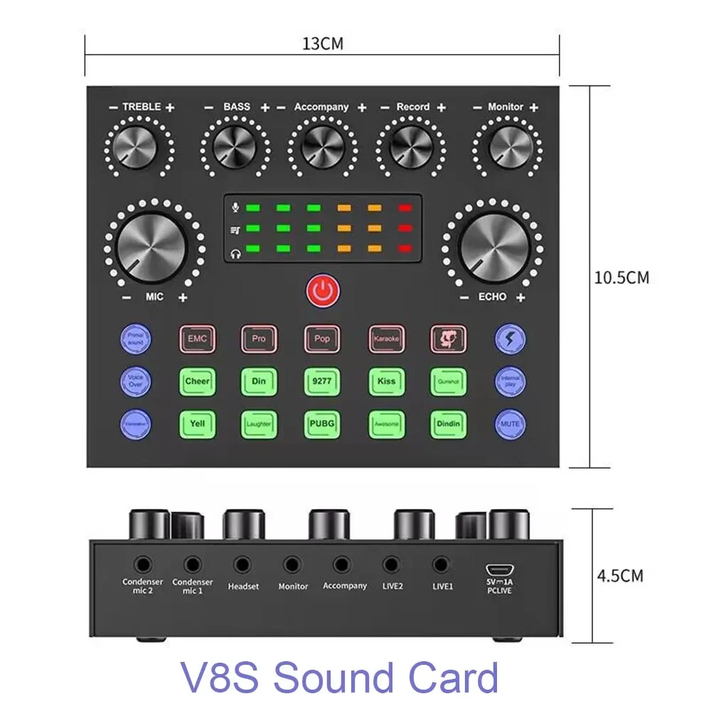 Audio Mixer Audio Interface USB External Headset Microphone Webcast Live Broadcast Sound Card for Phone Computer