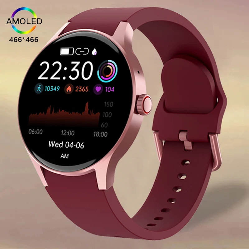 

2024 New Fashion Smart Watch Women 466*466 AMOLED HD Bluetooth Call Watch Smart Heart Rate Female Cycle Clock Health Smartwatch