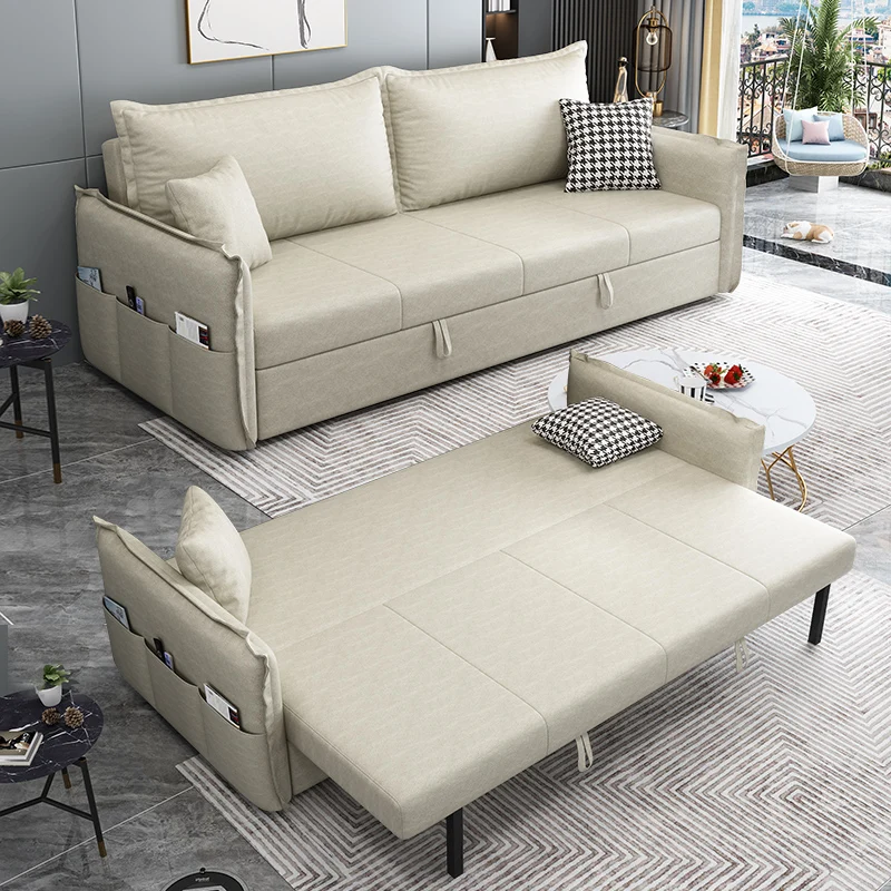 

Science and technology cloth foldable sofa bed can store things, living room, small family, Internet red multifunctional push