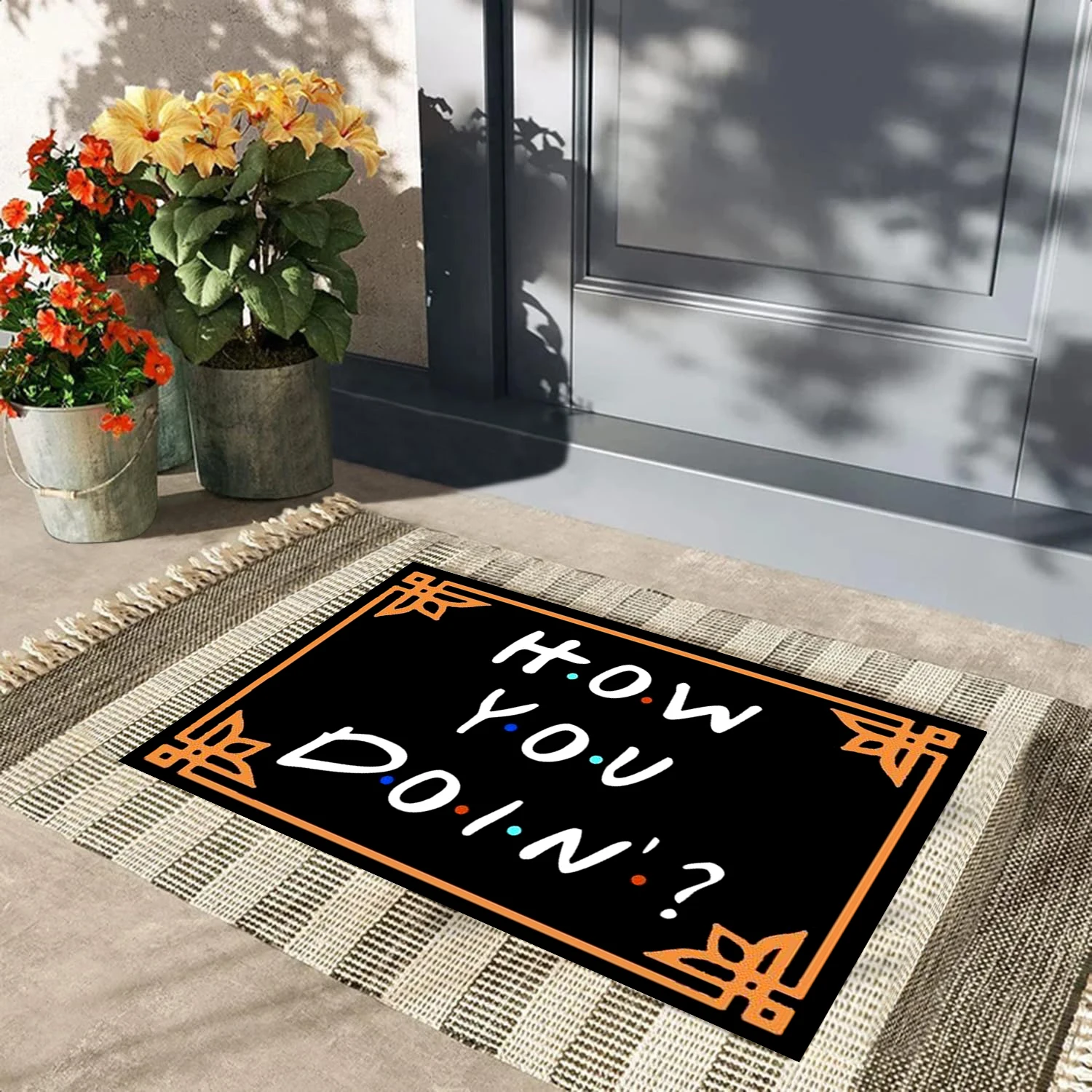 

How You Doin Entrance Floor Mat Rubber Non-slip Doormat Outdoor Indoor Welcome Mat Funny Door Mat Entryway Rug Gift