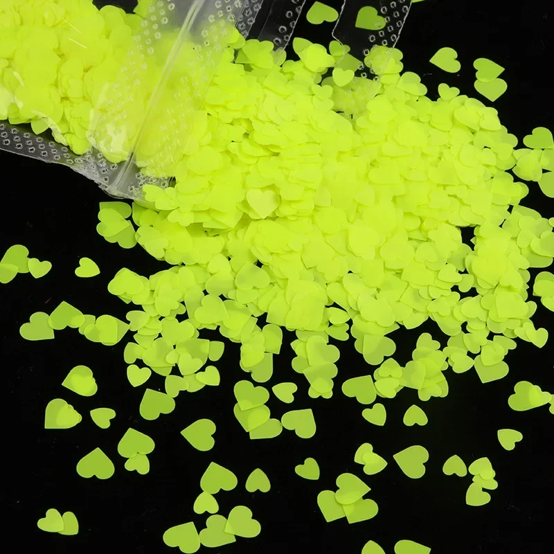 Sweet Love Heart Holographic Nail Glitter 3D Sequin Flakes Shimmering Manicure Decorations