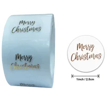 

50pcs Round Clear Merry Christmas Stickers Thank You Card Box Package Label Sealing Stickers Wedding Decor Stationery Sticker
