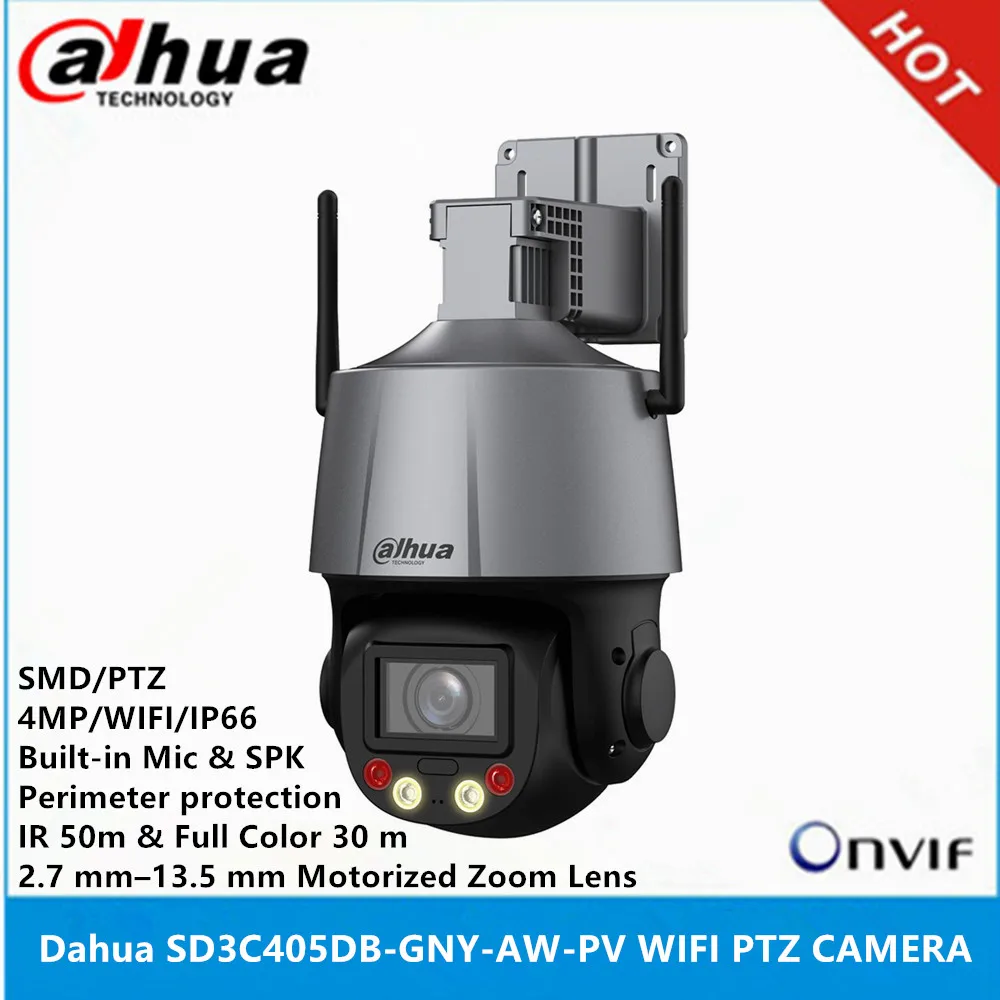 Dahua SD3C405DB-GNY-AW-PV 4MP 2.7 mm–13.5 mm Motorized zoom Lens SMD Smart Dual Light built-in MIC &SPK WizSense WiFi PTZ camera 1