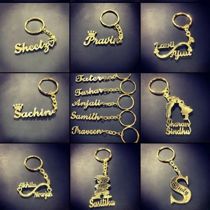 Trendy Personalized Name Keychain Custom Keyring with Tassel Xmas Gift Customized  Stainless Steel Christmas Gift
