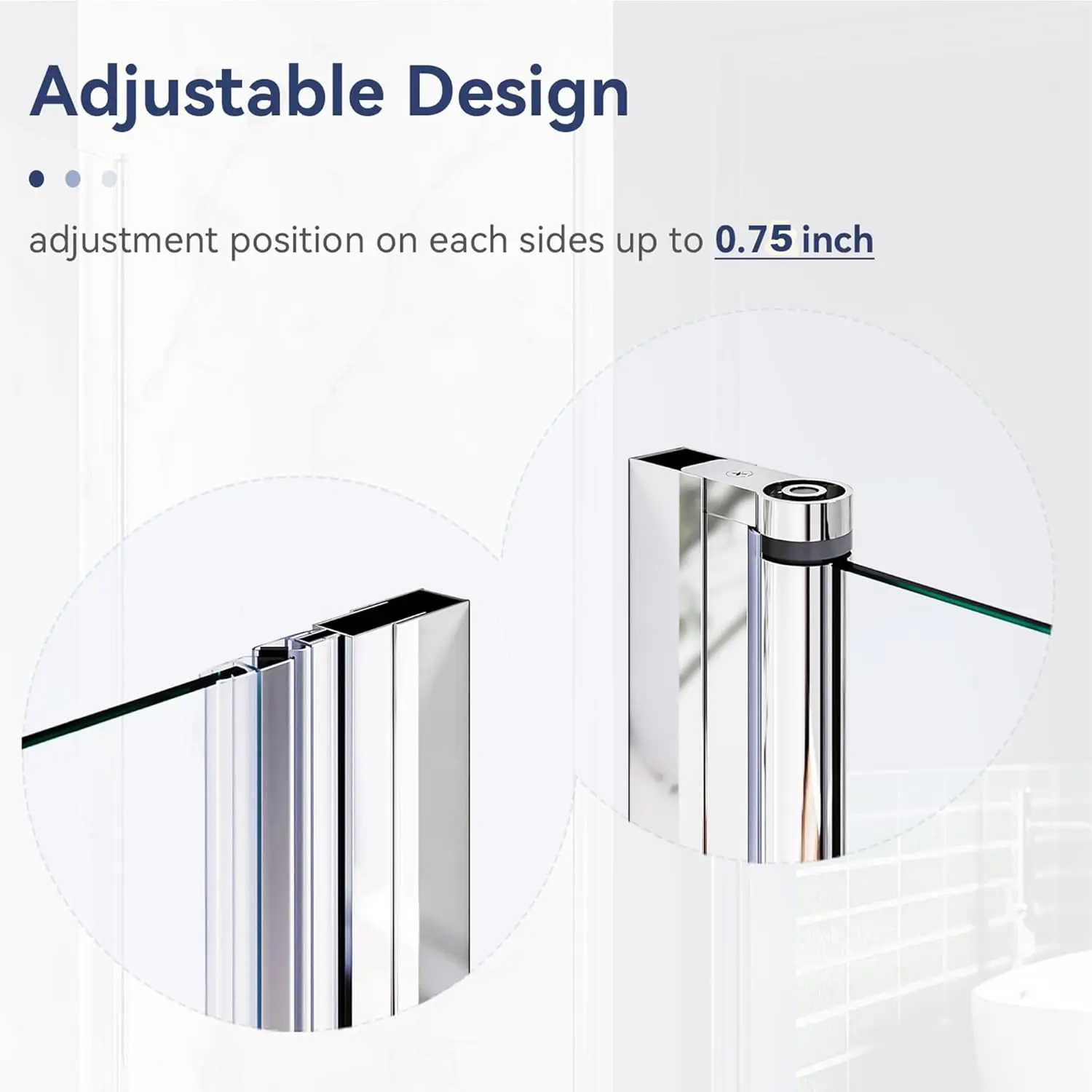 Pivot Swing Shower Door 36 in.W x 72 in.H, Frameless Shower Door with 1/4 in. Clear Tempered Glass, Single Glass Panel 4