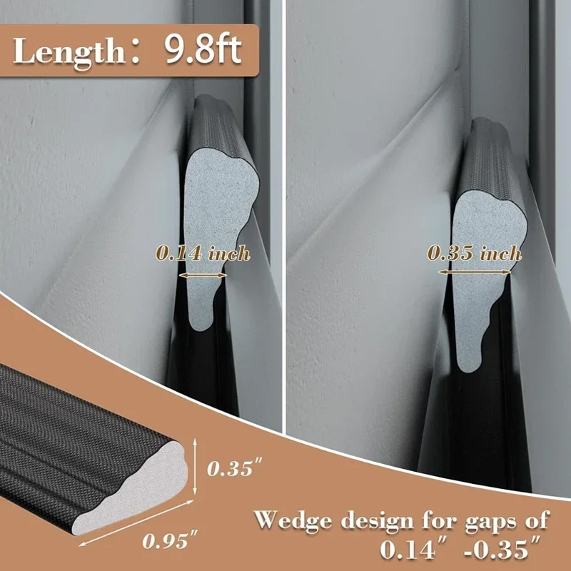 5M Cladding Door and Window Sealing Strip wedge weather stripping Foam Insulation Stripped Doors Gap Filler Noise Blocker Tape