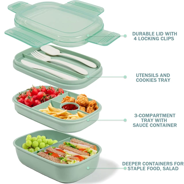 stackable bento box adult salad and